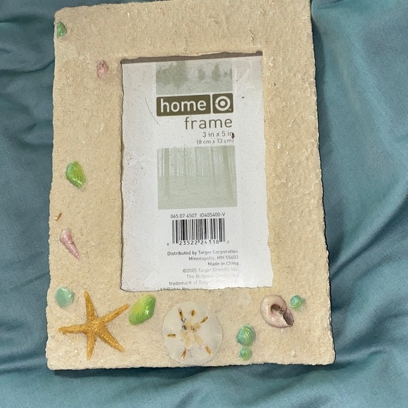 New Home Target 3x5 Picture Frame Beach Sea shells stands on Dest table top - Picture 4 of 6